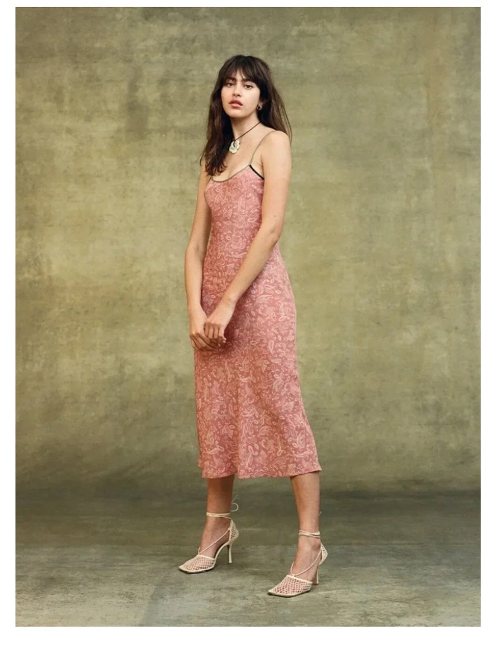 Realisation Par Paisley Slip Midi Dress in Dusty Rose